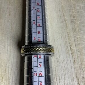 10K Yellow Gold Etched Stainless Steel Comfort fit Wedding Band Ring 7mm 9.5